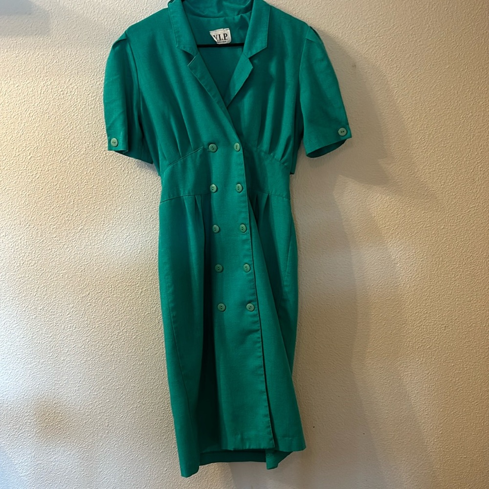VTG VLP petites turquoise maxi dress size 10